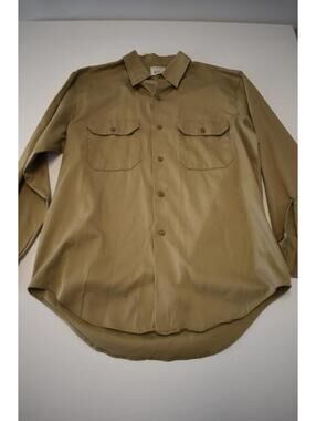 Vintage Big Mac JC Penney Shirt Khaki/Tan Button Up Long Sleeve Large 16-16.5